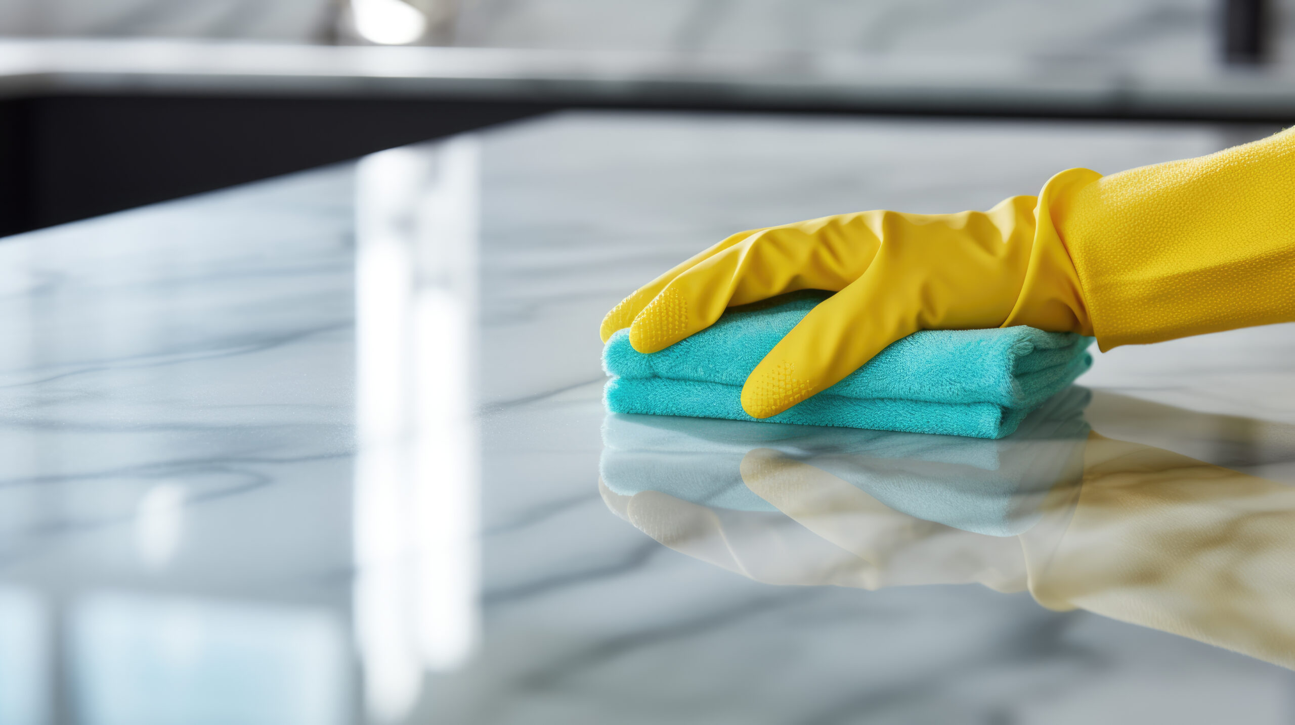 Clean White Quartz Countertops Without Yellowing