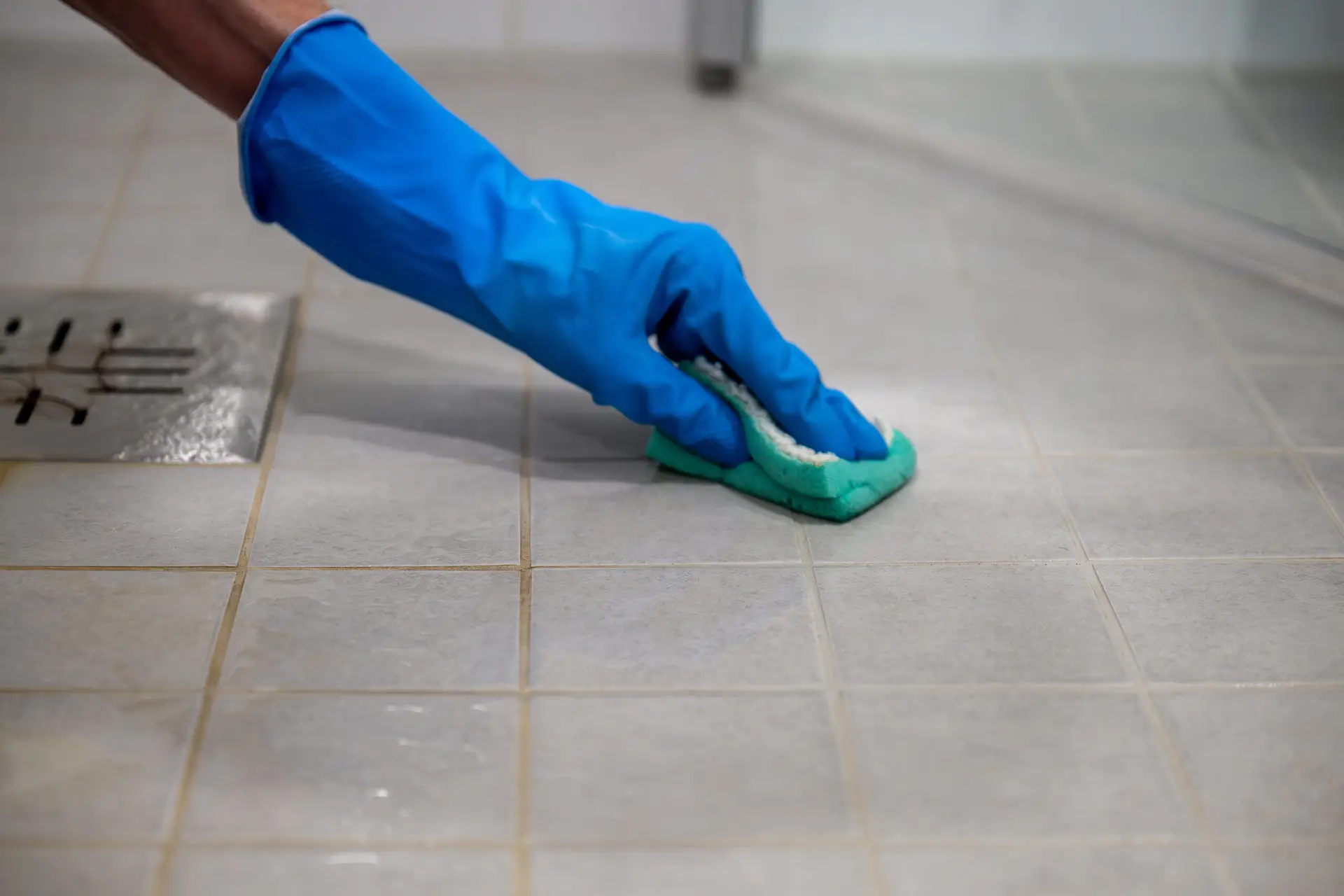 Clean Grout in Bathroom Floor