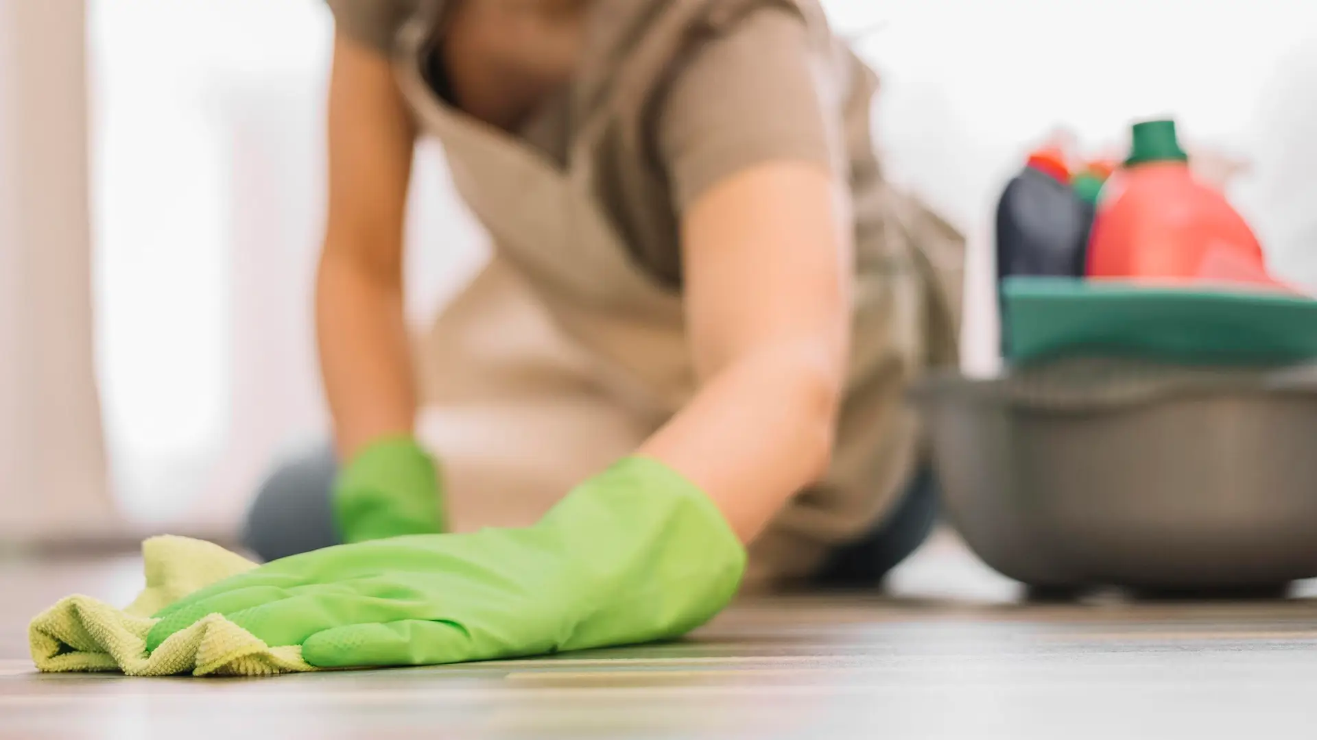 Clean Grout on Kitchen Floor