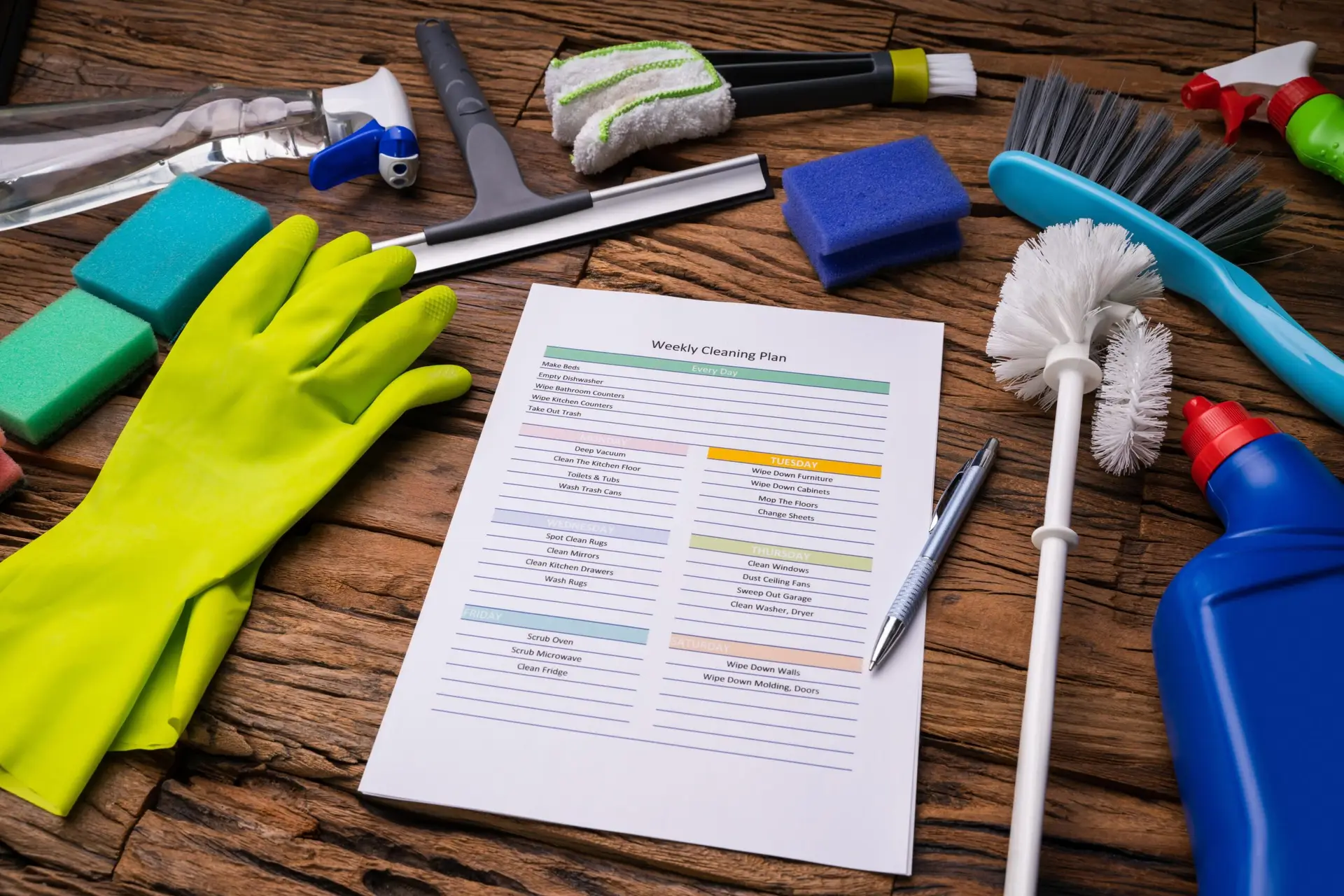 Weekly House Cleaning Schedule for Families